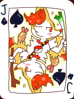 :3 :< ambiguous_anthro ambiguous_gender anthro blush blush_stickers card_template dipstick_tail food holding_food holding_leek holding_object holding_onion holding_stick holding_vegetable jack_of_spades leek markings object_in_tail onion outline plant pokeball shrimp_(food) side_view snout solo sparkles stick tail tail_markings vegetable annyui0611 nintendo pokemon braixen canid generation_6_pokemon mammal pokemon_(species) 2022 digital_drawing_(artwork) digital_media_(artwork) hi_res japanese_description translated_description