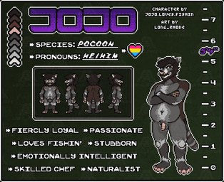 anthro beard belly brown_body brown_fur confident_male digit_ring facial_hair fur genitals grey_body grey_fur jewelry lgbt_pride male markings pansexual_pride_colors penis pixelated pride_colors ring ring_(jewelry) short_male slightly_chubby slightly_chubby_male solo sprite sprite_art sprite_sheet standing striped_body striped_fur striped_markings stripes text wedding_ring long_rhode jojo_(jojolovesfishin) american_opossum hybrid mammal marsupial procyonid raccoon virginia_opossum digital_media_(artwork) english_text hi_res model_sheet pixel_(artwork)
