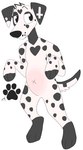 adam's_apple anthro belly black_nose digitigrade eyebrows feet floppy_ears fur grey_body grey_fur handpaw heart_(marking) hindpaw male male_anthro markings navel paws pink_belly simple_background snout solo spots spotted_body spotted_fur standing tail white_background white_body white_fur x_navel sebdoggo puppy_(sebdoggo) canid canine canis dalmatian domestic_dog mammal 2023 digital_drawing_(artwork) digital_media_(artwork) flat_colors full-length_portrait hi_res portrait procreate_(artwork) nonbinary_(lore) trans_(lore) trans_man_(lore)