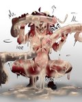 anthro bodily_fluids bone breasts cum cum_on_body cum_on_breasts cum_on_face ejaculation excessive_cum excessive_genital_fluids female gangbang genital_fluids group group_sex male male/female pussy_ejaculation sex skull skull_head vaginal_fluids foxpudding bovid caprine equid equine goat horse mammal hi_res