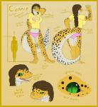 anthro big_breasts big_tail border breasts clothed clothing connie_savannah dreadlocks equid equine eublepharid female fluttershy_(mlp) friendship_is_magic gecko hasbro hi_res horse leopard_gecko lizard mammal midriff model_sheet my_little_pony navel non-mammal_breasts panties pony reptile scalie solo tail text thigh_gap underwear vader-san yellow_border