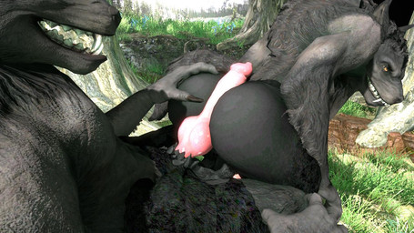 animal_genitalia animal_penis anthro balls big_balls big_penis butt canine_genitalia canine_penis claws duo erection from_behind_position genitals hot_dogging huge_penis knot male male/male male_on_anthro male_penetrated outside penetration penile penile_penetration penis penis_on_butt sex rayhuma microsoft mythology the_elder_scrolls skyrim_werewolf canid canine mammal mythological_canine mythological_creature werecanid werecanine werecreature werewolf 16:9 3d_(artwork) digital_media_(artwork) source_filmmaker_(artwork) widescreen
