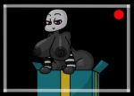 areola big_breasts breasts curvy_figure female huge_breasts looking_at_viewer nipples not_furry purple_eyes simple_background smile solo voluptuous detnox five_nights_at_freddy's five_nights_at_freddy's_2 scottgames marionette_(fnaf) humanoid