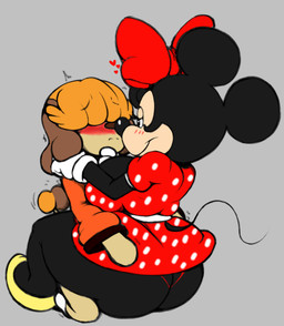 accessory age_difference anthro big_breasts big_butt blush bow_ribbon breasts butt clothing duo female hair_accessory hair_bow hair_ribbon heart_symbol holding_another long_tail male male/female ribbons sitting sitting_on_another tail thong underwear jascoe-sauce disney minnie_mouse troy_hathaway canid canine canis domestic_dog mammal mouse murid murine poodle rodent hi_res
