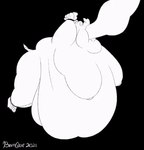 anthro belly bouncing_breasts breasts force_feeding forced inflation male moobs morbidly_obese obese overweight restrained solo theboroque tube_in_mouth mammal rhinoceros animated short_playtime