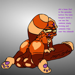 anthro anus balls big_balls big_butt big_penis breasts butt dialogue genitals gynomorph huge_penis hyper hyper_genitalia hyper_penis intersex pawpads penis solo text crazymazies eggy_(crazymazies) ailurid mammal red_panda 1:1 english_text hi_res