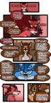 1:2 2021 anthro biped canid canine canis cobalt_(tatsuchan18) collar comic detailed_background dialogue drooling_tongue english_text fenrir_(tatsuchan18) fox fur group hair hi_res hybrid looking_pleasured male mammal open_mouth smile smirk spade_(tatsuchan18) speech_bubble standing tatsuchan18 text trio wolf