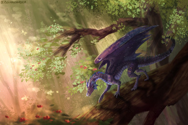2020 3:2 ambiguous_gender biohazardia claws day detailed_background digital_media_(artwork) digital_painting_(artwork) dragon feral forest hi_res horn membrane_(anatomy) membranous_wings outside scales scalie solo spines tree western_dragon wingsRating: SafeScore: 7User: MillcoreDate: January 21, 2020