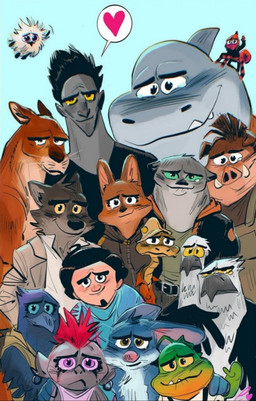 anthro female feral group male pierreperifel bilby_(dreamworks) boo:_bureau_of_otherworldly_operations dreamworks rise_of_the_guardians the_bad_guys trolls_(dreamworks) baby_albatross_(bilby) diane_foxington doom_(the_bad_guys) jackson_moss kitty_kat_(the_bad_guys) mr._shark_(the_bad_guys) mr._snake_(the_bad_guys) mr._wolf_(the_bad_guys) ms._tarantula_(the_bad_guys) perry_(bilby) pigtail_(the_bad_guys) pitch_black_(rise_of_the_guardians) queen_barb red_the_kangaroo accipitrid accipitriform arachnid arthropod avian bandicoot bilby bird canid canine canis characiform corvid corvus_(genus) eagle fish fox human humanoid kangaroo macropod mammal marine marsupial mygalomorph oscine passerine piranha_(fish) raven reptile scalie serrasalmid shark snake spider tarantula troll_(mythology) troll_(trolls) wolf crossover official_art