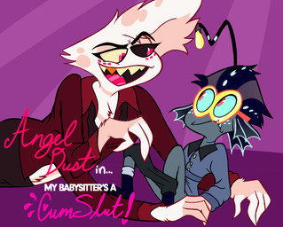 ageplay anthro chest_tuft clothing clothing_pull duo extreme_size_difference freckled_face freckles imminent_sex looking_pleasured male male/male roleplay size_difference spots surprised text tuft unbuttoned undressing_another chimeracocks hazbin_hotel hellaverse angel_dust baxter_(hazbin_hotel) anglerfish aquatic arachnid arthropod demon fish spider