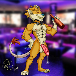 alcohol_bottle anthro beverage_bottle bodily_fluids bottle container fur genital_fluids genitals male muscular nipples nude orange_body orange_fur penis scrunchie solo tail rsproduccion adult_swim cartoon_network rick_and_morty felid mammal 1:1 absurd_res digital_media_(artwork) hi_res