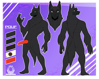 animal_genitalia anthro canine_genitalia genitals knot male penis solo jhon_higashi pouf_(character) canid canine mammal 5:4 absurd_res hi_res model_sheet