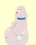 anthro blush bulge canid canine canis clothing collar dog_(robot_dreams) domestic_dog footfoxxy hi_res male mammal robot_dreams solo thick_thighs underwear