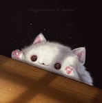 2018 ambiguous_gender bongo_cat daww detailed digital_drawing_(artwork) digital_media_(artwork) digital_painting_(artwork) domestic_cat felid feline felis feral fluffy fur loose_fur low_res mammal meme pawpads paws scratch_mark shedding silverfox5213 smile solo whiskers white_body white_fur window