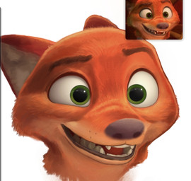 anthro fur green_eyes male realistic red_body red_fur solo study teeth zartogoonz disney zootopia nick_wilde canid canine fox mammal red_fox true_fox hi_res portrait