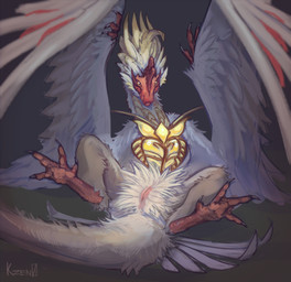 4_toes armor claws feathered_wings feathers feet female feral fluffy front_view fuzzy genitals grey_background looking_at_viewer lying on_back on_ground presenting simple_background solo spread_legs spreading tail talons toes vulva white_body white_feathers wing_claws wings kzen0 creatures_of_sonaria mythology roblox bird_dragon dragon feathered_dragon feathered_scalie follugila mythological_creature mythological_scalie scalie absurd_res digital_media_(artwork) digital_painting_(artwork) hi_res painting_(artwork) shaded signature