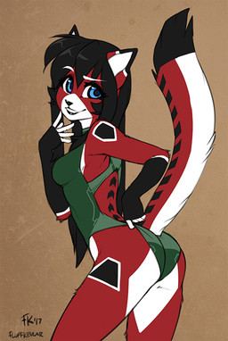 5_fingers anthro arm_markings arms_bent back_markings backless_clothing backless_swimsuit black_body black_ear_tips black_fur black_hair black_lips black_markings black_tail_tip blue_eyes butt chevron_(marking) clothed clothed_anthro clothed_female clothing countershade_fur countershade_tail countershading dipstick_ears dipstick_tail ear_markings eyebrows facial_markings female female_anthro fingerless_(marking) fingerless_gloves_(marking) fingers fur fur_markings gloves_(marking) green_clothing green_swimwear hair head_markings humanoid_hands leg_markings lips long_hair looking_at_viewer looking_back looking_back_at_viewer machine markings multicolored_body multicolored_ears multicolored_fur muzzle_(marking) one-piece_swimsuit open-back_swimsuit pointy_ears pose presenting presenting_hindquarters prick_ears raised_tail red_body red_fur ring_(marking) simple_background smile solo sport_swimsuit swimwear tail tail_markings teasing text thigh_markings white_body white_countershading white_eyebrows white_fingers white_fur white_inner_ear white_markings conditional_dnp fluff-kevlar ara_(fluff-kevlar) android domestic_cat felid feline felis mammal robot 2017 artist_name digital_media_(artwork) pinup portrait sketch three-quarter_portrait