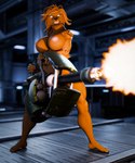 angry anthro bear_ears breasts brown_body brown_fur brown_hair female firing_weapon fur gatling_gun gun hair machine_gun minigun muzzle_flash nipples nude ranged_weapon shooting shooting_gun solo weapon theant/thedirtyant blender_cycles petruz_(modeler) dasha_(petruz) bear mammal 3d_(artwork) blender_(artwork) digital_media_(artwork) hi_res