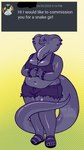 anthro belly belly_overhang big_belly big_breasts big_tail bottomwear bracelet breasts cleavage clothed clothing denim denim_bottomwear denim_clothing denim_shorts eyebrow_piercing eyes_closed facial_piercing female footwear furgonomics furry-specific_piercing jewelry muffin_top navel necklace non-mammal_breasts non-mammal_navel overweight overweight_anthro overweight_female pattern_background piercing requesting sandals scales shoes shorts simple_background slightly_chubby snake_hood snake_hood_piercing solo spiked_bracelet spikes tail text text_box thick_thighs torn_bottomwear torn_clothing torn_shorts wide_hips salamanding reptile scalie snake 2025 9:16 english_text hi_res watermark