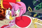 accessory amusement_park anthro boots bracelet clothing dress female footwear fur gloves green_eyes hammer handwear headband holding_object holding_weapon jewelry open_mouth outside piko_piko_hammer pink_body pink_fur red_clothing red_dress shoes solo thin_thighs tools weapon nashi_(intothe_bluesky) sega sonic_adventure sonic_the_hedgehog_(series) amy_rose eulipotyphlan hedgehog mammal 3:2