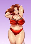 anthro big_breasts bra breasts clothing female huge_breasts lingerie markings mature_female mole_(marking) overweight overweight_female panties slightly_chubby solo underwear speeds ms._moona bovid bovine cattle mammal hi_res