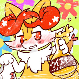 abstract_background alcohol ambiguous_anthro ambiguous_gender anthro beverage biped blush bottle clothing container drunk food front_view holding_bottle holding_clothing holding_container holding_object holding_panties holding_underwear looking_at_viewer object_in_tail open_mouth panties shrimp_(food) snout solo spiral_pupils substance_intoxication tail underwear whiskey annyui0611 nintendo pokemon braixen canid generation_6_pokemon mammal pokemon_(species) 1:1 2022 digital_drawing_(artwork) digital_media_(artwork) half-length_portrait hi_res japanese_description portrait translated_description
