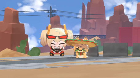 :3 anthro chibi clothing dancing day duo electrical_pole facial_hair fake_mustache female green_eyes hat headgear headwear humor maraca music musical_instrument mustache outside percussion_instrument poncho sombrero nn161_9 el_sonidito mihoyo zenless_zone_zero burnice_white pulchra_fellini felid feline felis human mammal thiren 16:9 3d_(artwork) 3d_animation animated bad_metadata digital_media_(artwork) hi_res long_playtime md5_mismatch sound spanish_audio webm widescreen