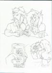 anthro anus aroused butt cellphone clothed clothing comic daddy_kink duo electronics english_text flirting fully_clothed graphite_(artwork) hi_res lizard male male/male monochrome phone picture_in_picture presenting presenting_hindquarters razinoats reptile scalie text text_message traditional_media_(artwork)