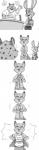 anthro clothed clothing female fur group male simple_background white_background cprblogsalot disney zootopia benjamin_clawhauser judy_hopps nick_wilde canid canine cheetah felid feline fox lagomorph leporid mammal rabbit red_fox true_fox hi_res monochrome