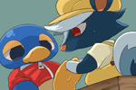 anthro barefoot blush blush_lines bodily_fluids duo feet foot_focus foot_rub male male/male massage paws soles submissive submissive_male sweat sweatdrop toes touching_foot get_it_go animal_crossing nintendo kicks_(animal_crossing) roald_(animal_crossing) avian bird mammal mephitid penguin skunk animated no_sound short_playtime webm