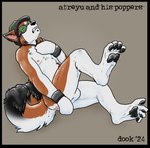 2000s_theme 2_tails anal anal_fingering anal_masturbation anthro atreyu_(morguepimp) bared_teeth beanie black_border bob_cut body_hair border brown_background brown_body brown_hair canid canine canis clothing curling_toes domestic_dog drugs ear_piercing ear_ring english_text eye_roll eyewear facial_piercing feet fingering glamfur glasses gooning hair happy_trail hat headgear headwear highlights_(coloring) hindpaw husky inhalants jewelry labret_piercing lip_piercing long_hair looking_pleasured low-angle_view male mammal masturbation monotone_background morguepimp multi_tail necklace nipples nordic_sled_dog obscured_genitals obscured_penetration pawpads paws piercing poppers ring_piercing shaded shoulder_length_hair simple_background simple_shading soft_shading solo spitz sweatband tail text tooth_gap wristband