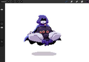 art_program_in_frame big_breasts black_bodysuit black_clothing black_skinsuit bodysuit breasts bulge cloak clothing emotionless female floating footwear front_view grey_body grey_skin gynomorph intersex meditation purple_cloak purple_clothing purple_footwear purple_shoes shadow shadowed_eyes shoes simple_background skinsuit slightly_chubby slightly_chubby_female solo tight_clothing white_background pixzapix dc_comics raven_(dc) half_demon 2026 digital_media_(artwork) hi_res pixel_(artwork)