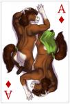 5_fingers ace_of_diamonds anthro backsack balls biped border bottomwear brown_body brown_fur brown_hair butt card card_template clothed clothing diamonds_(suit) erection fingers fur genitals gloves_(marking) hair hand_on_head humanoid_genitalia humanoid_penis loincloth looking_at_viewer looking_back male markings multicolored_body multicolored_fur nude penis penis_backwards penis_tuck playing_card playing_card_template seductive simple_background solo suit_symbol symmetry symmetry_(rotational) tail tail_wraps two_tone_body two_tone_fur underwear white_background white_body white_border white_fur wraps rov equid equine horse mammal 2016 digital_media_(artwork)