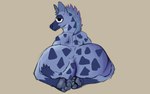 anthro big_butt blue_body blue_fur butt female fur looking_at_viewer pawpads paws solo thick_thighs blueguylie hyena mammal absurd_res hi_res