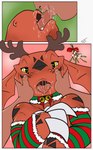 christmas_clothing clothing duo first_person_view french_kissing holidays kissing male open_mouth tongue tongue_out theoryofstrings bandai_namco christmas digimon digimon_(species) guilmon human mammal absurd_res hi_res
