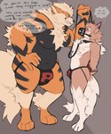 angel_divina_(coyotemailman) anthro arcanine bdsm belly big_dom_small_sub biped blush bondage bound breath bulge bulge_size_difference canid canine clothing collar dialogue dominant dominant_male duo ear_piercing english_text facial_piercing generation_1_pokemon generation_7_pokemon hand_behind_back hands_behind_back hi_res holding_leash holding_object jockstrap larger_male leash lycanroc male male/male mammal midday_lycanroc moobs musclegut muscular muscular_dom muzzle_(object) muzzled navel nintendo nipples nose_piercing overweight overweight_male pecs piercing pokemon pokemon_(species) seductive simple_background size_difference slightly_chubby slightly_chubby_anthro slightly_chubby_male smaller_male strayserval submissive submissive_male team_rocket text text_on_clothing text_on_jockstrap text_on_underwear thick_thighs underwear wire_basket_muzzle