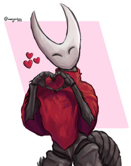 alternate_form arthropod_abdomen black_body cloak clothing exoskeleton eyes_closed female gesture gesturing_at_viewer heart_gesture heart_symbol looking_at_viewer red_cloak red_clothing simple_background solo standing warjenkins hollow_knight_(franchise) team_cherry hornet_(hollow_knight) arthropod humanoid insect 2025 absurd_res digital_media_(artwork) hi_res