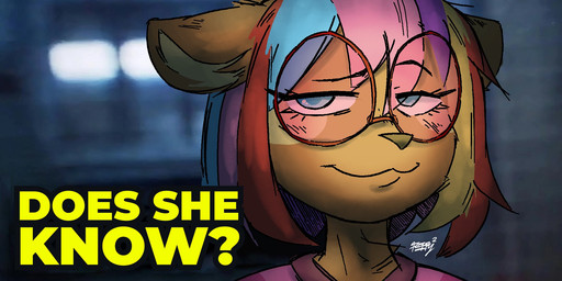 anthro blue_eyes blue_hair brown_body brown_fur cheek_spots clothing ear_tuft eyebrows eyelashes eyewear female fur glasses hair orange_hair pink_clothing pink_hair pink_shirt pink_topwear purple_hair red_hair round_glasses shirt smile smirk solo tan_inner_ear text topwear tuft floppysquared does_he_know_(meme) melody_nosurname deer mammal 2024 2:1 bust_portrait english_text hi_res meme portrait reaction_image signature trans_(lore) trans_woman_(lore)