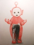 ambiguous_gender d: duo electronics humor looking_at_viewer nightmare_fuel not_furry simple_background television white_background eric_baisa teletubbies the_ring po_(teletubbies) sadako_yamamura ghost humanoid spirit teletubby undead colored_pencil_(artwork) graphite_(artwork) pencil_(artwork) traditional_media_(artwork)