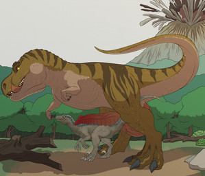 ambiguous_gender big_penis claws dominant duo eruption fangs feral feral_on_feral genitals imminent_rape imminent_sex larger_dom licking male male/ambiguous penis ribbed_penis size_difference tailbutt teeth tongue volcano feralcatalyst jurassic_park jurassic_world universal_studios blue_(jurassic_world) dinosaur dromaeosaurid prehistoric_species reptile saurischian scalie theropod tyrannosaurid tyrannosauroid tyrannosaurus tyrannosaurus_rex hi_res