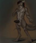 abs anthro athletic balls barefoot biceps big_balls biped black_hair black_penis claws digitigrade erection feet genitals grey_body grey_nipples grey_skin hair horn humanoid_genitalia humanoid_penis looking_away male muscular muscular_anthro nipples nude pecs penis pose purple_eyes red_hair scales smile solo standing tail thick_penis toe_claws vein eyrich mythology dragon mythological_creature mythological_scalie reptile scalie hi_res