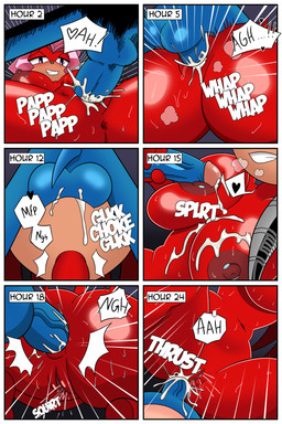 anal anal_penetration anthro anus balls barbell_piercing big_balls big_breasts big_penis blush bodily_fluids breasts cum cum_in_ass cum_in_mouth cum_in_vagina cum_inside cum_on_breasts cybernetics deep_throat duo ejaculation fellatio female genital_fluids genitals huge_breasts humanoid_genitalia humanoid_penis looking_pleasured machine male male/female moan narrowed_eyes neck_bulge nipple_piercing nipples oral oral_penetration penetration penile penis piercing sex smile speech_bubble spread_legs spreading sweat sweatdrop time_skip vaginal vaginal_fluids vaginal_penetration vaginal_squirting vulva mobian_monster archie_comics sega sonic_the_hedgehog_(archie) sonic_the_hedgehog_(comics) sonic_the_hedgehog_(series) lien-da sonic_the_hedgehog cyborg echidna eulipotyphlan european_hedgehog hedgehog mammal monotreme 2:3 absurd_res comic hi_res