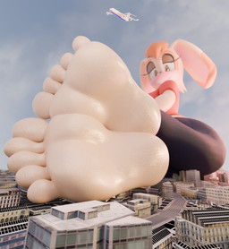 5_toes aircraft airplane anthro big_feet blush city city_background city_crushing city_destruction destruction feet female foot_fetish foot_focus looking_down macro sky solo toes vehicle funnynumberman sega sonic_the_hedgehog_(series) vanilla_the_rabbit lagomorph leporid mammal rabbit 3d_(artwork) absurd_res digital_media_(artwork) hi_res