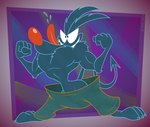 abstract_background anthro arm_tuft blue_body blue_fur bodily_fluids bottomwear bridge_to_your_heart clothing elbow_tuft flexing fur male muscular oversized_bottomwear oversized_clothing oversized_pants pants red_nose saliva short small_waist solo spade_tail tail tongue tongue_out tuft wax_(band) wolf_(bridge_to_your_heart) gavanzude canid canine canis mammal wolf alternate_version_at_paywall digital_drawing_(artwork) digital_media_(artwork) hi_res signature