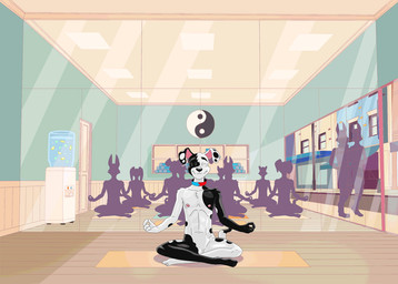 aged_up anthro anus areola athletic athletic_male balls blush casual_nudity collar collar_only feet flaccid flexible foreskin fur genitals heterochromia humanoid_feet humanoid_genitalia humanoid_penis male meditation mirror mirror_reflection multicolored_body multicolored_fur naked_yoga nipples nude pawpads penis pink_areola pink_inner_ear pink_nipples plantigrade reflection shy_smile silhouetted_body solo spots spread_legs spreading street stretching water_cooler wearing_collar yin_yang yin_yang_symbolism yoga yoga_mat dal101strefan 101_dalmatian_street 101_dalmatians disney deepak_(101_dalmatians) canid canine canis dalmatian domestic_dog mammal animated slideshow
