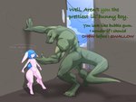 against_surface against_wall anal anthro anthro_pred dialogue male male/male size_difference smaller_pred text vore bubblebnnuy 4:3 absurd_res english_text hi_res