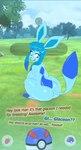 after_transformation anthro big_breasts big_butt biped breasts butt dialogue eyelashes female gender_transformation implied_transformation looking_back nude open_mouth pupils solo text thick_thighs transformation bendzz nintendo pokemon eeveelution generation_4_pokemon glaceon pokemon_(species) absurd_res english_text hi_res