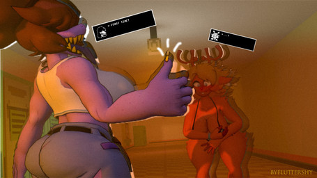 anthro antlers big_breasts big_butt bikini blonde_hair breasts brown_hair butt clothed clothing curvy_figure duo embarrassed female female/female freckled_arms freckled_face freckled_shoulders freckles fully_clothed hair hidden_eyes horn huge_breasts looking_back looking_down open_mouth purple_body sharp_teeth swimwear teeth thick_thighs tight_clothing tongue tongue_out two-piece_swimsuit wide_hips byfluttershy cryptiacurves_(modeler) deltarune undertale_(series) noelle_holiday susie_(deltarune) deer dinosaur lizard mammal new_world_deer prehistoric_species reindeer reptile scalie 16:9 3d_(artwork) digital_media_(artwork) hi_res widescreen