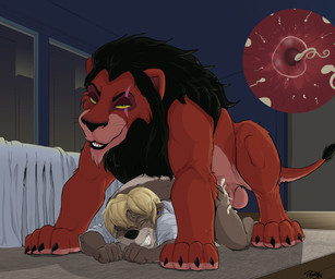 anal anal_impregnation anal_penetration animal_genitalia anthro anthro_on_feral anthro_penetrated ass_up balls bedroom bestiality bestiality_impregnation black_hair blonde_hair blue_ear_piercing bodily_fluids claws clenched_teeth clothing cum cum_in_ass cum_inside dominant dry_anal_orgasm duo ejaculation eyes_closed eyewear feet feral feral_on_top feral_penetrating feral_penetrating_anthro from_behind_position fur genital_fluids genitals glasses hair hands-free impregnation inside internal interspecies larger_dom larger_feral larger_male looking_pleasured male male/male male_anthro male_feral male_impregnating_male male_impregnation male_on_bottom male_on_top male_penetrated male_penetrating male_penetrating_male mostly_nude night nude_male on_bottom on_rug on_the_floor on_top orange_body orange_fur orgasm orgasm_face ovum penetration penile penile_penetration penis_in_ass raised_tail rug sex sheath shirt simultaneous_orgasms size_difference smaller_anthro smaller_male sperm_cell tail teeth topwear torn_sheets whiskers wince pandottermon disney the_lion_king parker_(pandottermon) scar_(the_lion_king) felid lion mammal mustelid otter pantherine 2025 6:5 colored dated hi_res signature