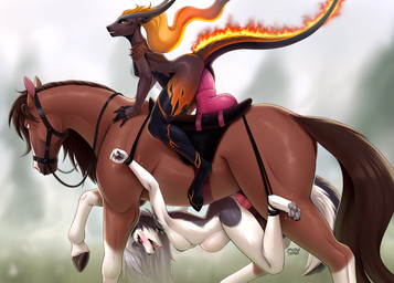 abdominal_bulge ahegao anal anal_penetration anthro anthro_on_feral anthro_penetrated belly_riding bestiality big_penis bound breasts bridle dildo dildo_insertion dildo_saddle dildo_sitting female female_anthro female_on_feral feral feral_penetrating feral_penetrating_anthro fire genitals group large_penetration larger_feral larger_male looking_pleasured male male/female male_feral motion_outline mount mount/rider_relations nipples orgasm pawpads paws penetration penis reins riding saddle sex sex_toy sex_toy_insertion shaking shaking_orgasm size_difference smaller_anthro smaller_female smaller_penetrated tongue tongue_out trio vaginal vaginal_penetration conditional_dnp meowcephei hellaverse helluva_boss mythology loona_(helluva_boss) pompeii_(timberwolfl) canid canine canis dragon equid equine horse mammal mythological_creature mythological_scalie scalie wolf hi_res